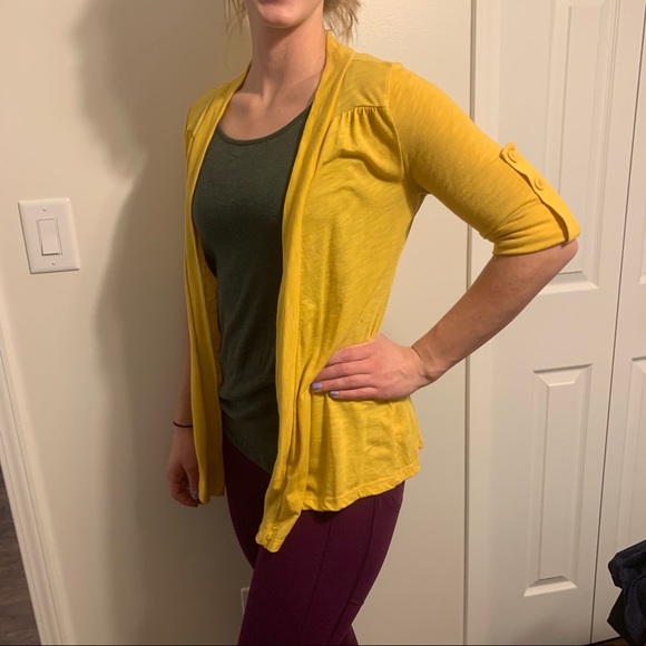 Sweaters - Cardigan - Fold Over Buttoned Down Sleeves